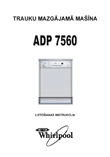 Whirlpool ADP7560 diskmaskin: bruksanvisning på lettiska, layout