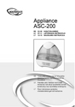 Appliance ASC-200 ilmankostutin: käyttöohje viron-, latvian- ja liettuankielellä, taitto
