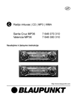 Blaupunkt Santa Cruz MP36 automobilinis radijo imtuvas su CD grotuvu: naudojimo instrukcija lietuvių kalba, maketuotas tekstas