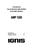 Ignis AWP1200 skalbimo mašina: naudojimo instrukcija estų, latvių ir lietuvių kalba, maketuotas tekstas